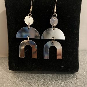 Silver plated geometric earrings